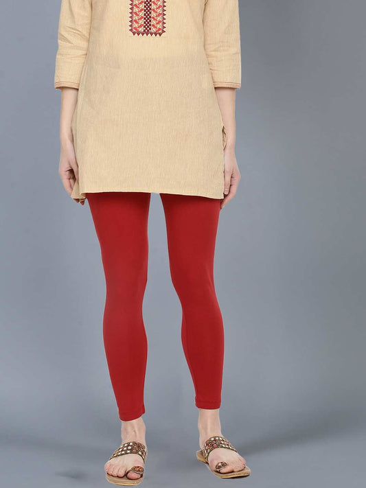 Dollar Missy Women’s Cotton Ankle Length Leggings - Parry Red