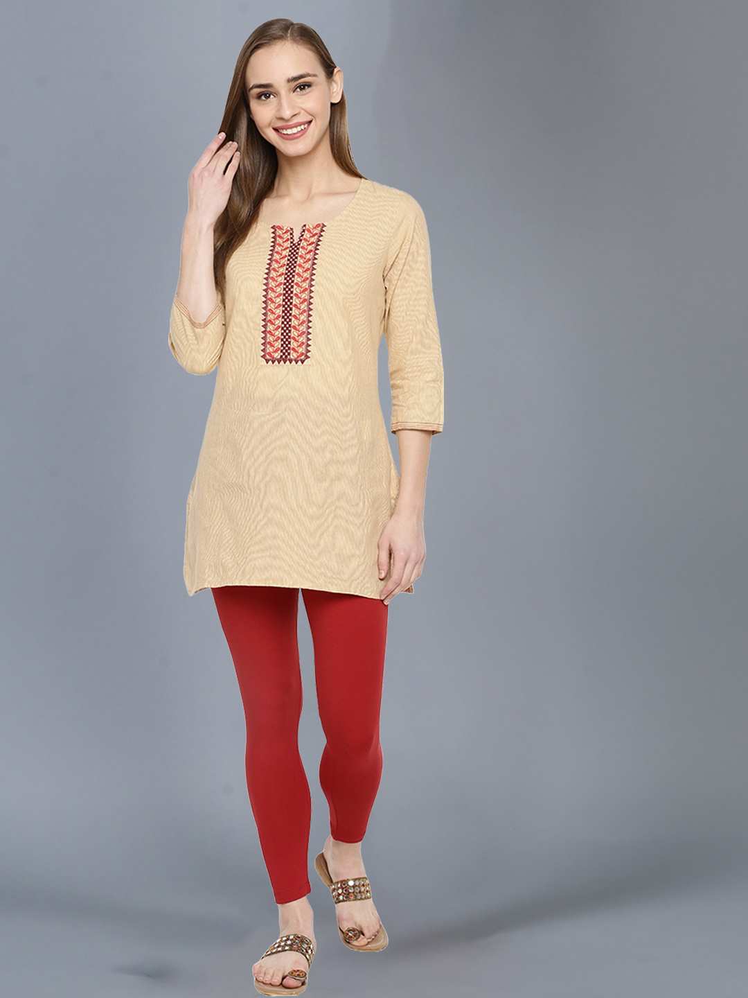 Dollar Missy Women’s Cotton Ankle Length Leggings - Parry Red