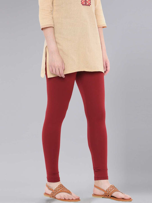 Dollar Missy Women’s Cotton Ankle Length Leggings - Maroon
