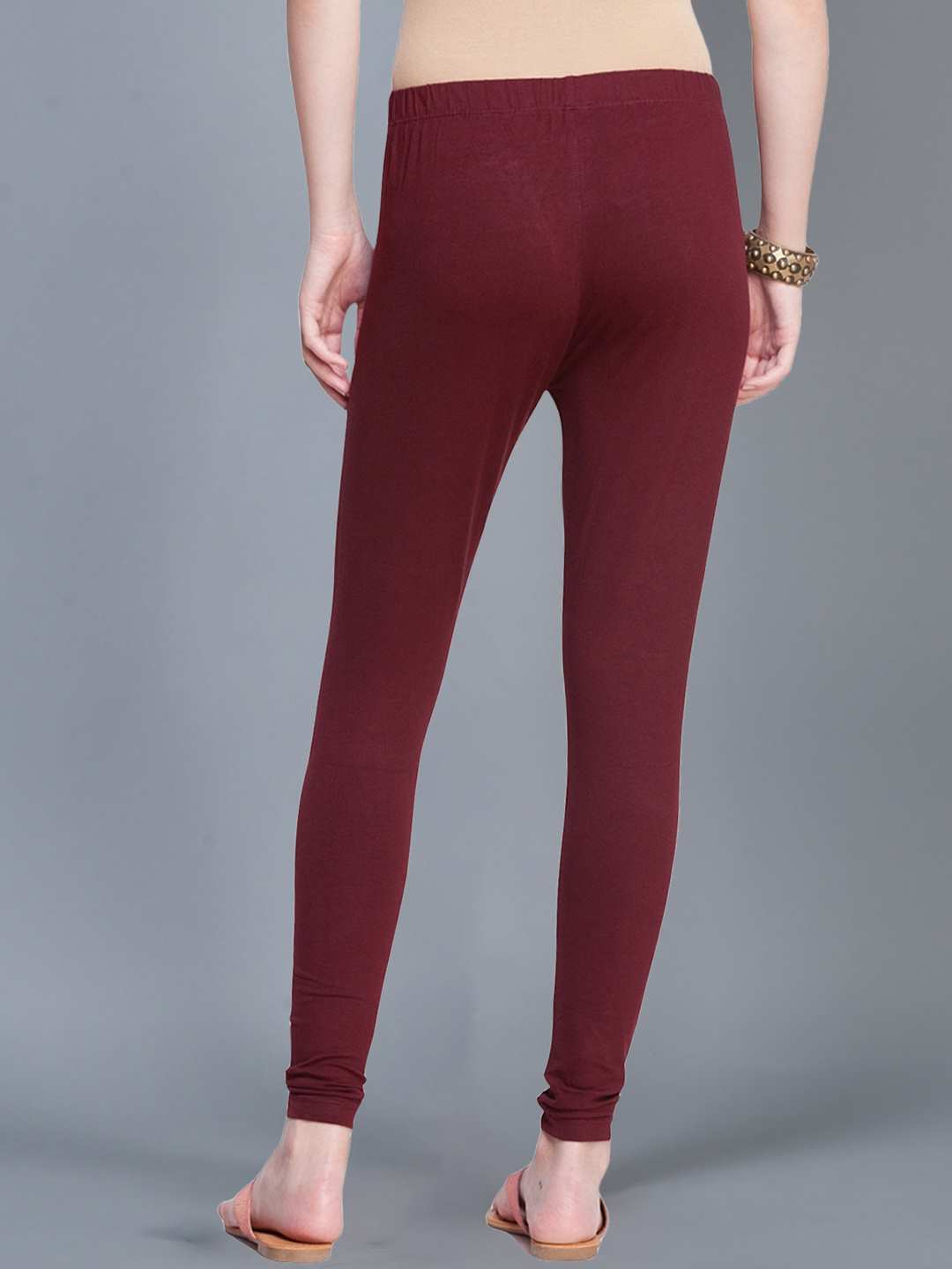 Dollar Missy Women’s Cotton Four Way Ankle Length Leggings - Deep Maroon