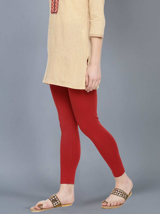 Dollar Missy Women’s Cotton Ankle Length Leggings - Parry Red
