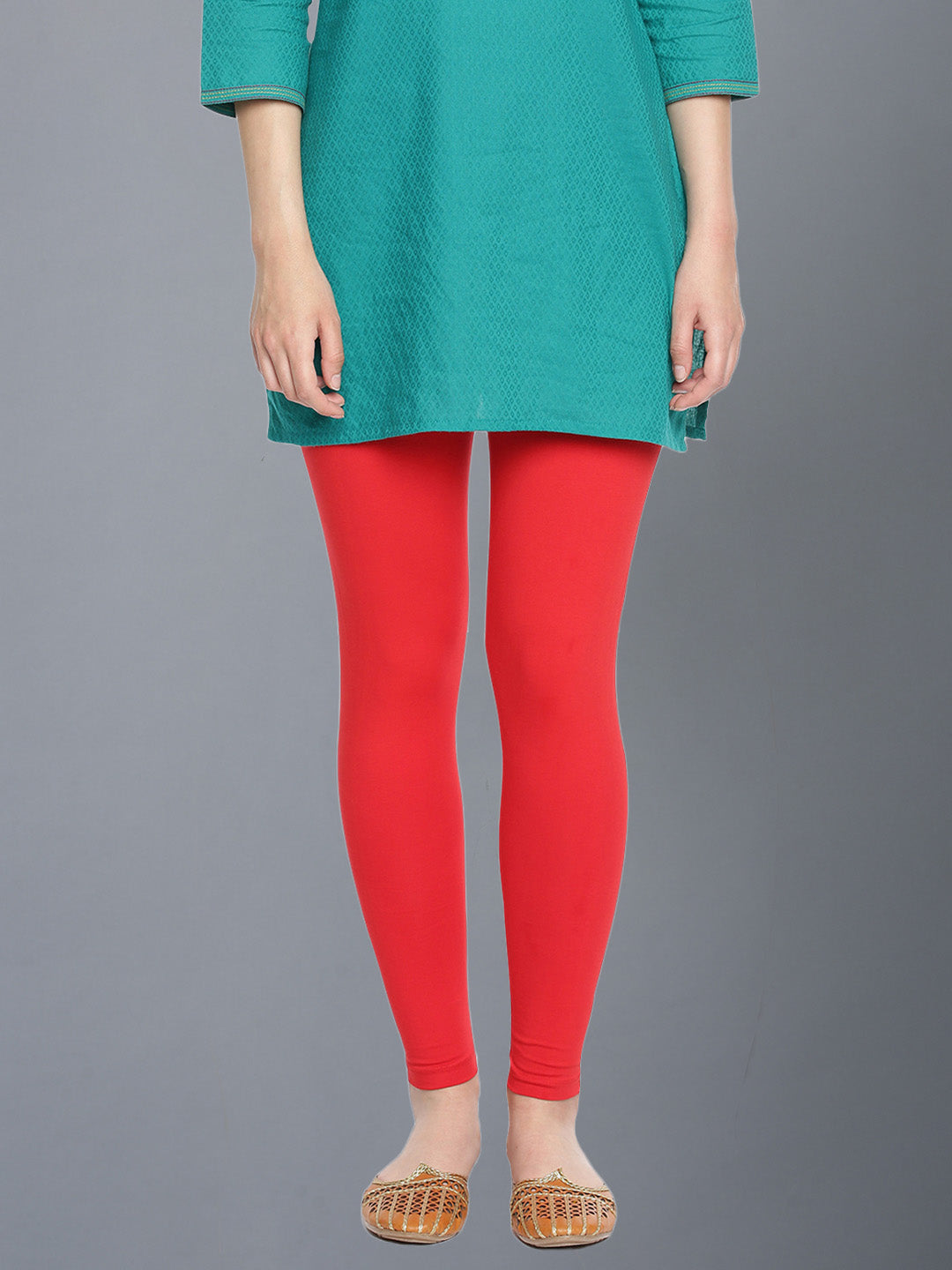 Dollar Missy Women’s Cotton Ankle Length Leggings - Red